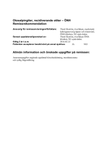 Otosalpingiter, recidiverande otiter – ÖNH
