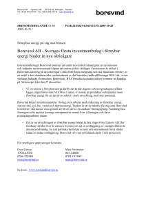 Förnybar energi på väg mot börsen