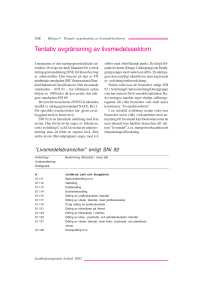 Tentativ avgränsning av livsmedelssektorn