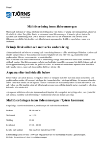 Måltidsordning inom äldreomsorgen Främja