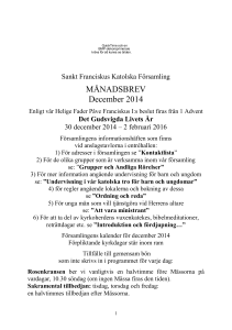 Jesus, Du som lever i Maria - Sankt Franciskus Katolska Församling