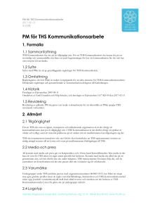 PM för THS Kommunikationsarbete