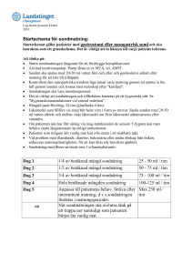 Startschema för sondmatning: Startschemat gäller patienter med