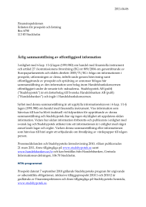 Årlig sammanställning av offentliggjord information