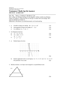 Tenta Baskurs B i Matematik