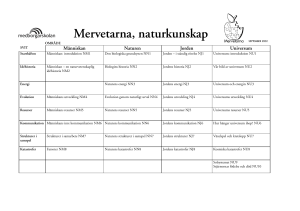 Mervetarna, naturkunskap