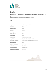 DELKURS 3: Psykologiska och sociala perspektiv på religion
