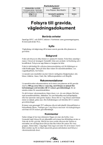 Folsyra till gravida, vägledningsdokument