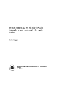 Prövningen av en skola för alla. Nationella provet