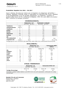 Produktblad Biogödsel dec 2016 – feb 2017 Gasum Lidköping AB