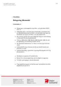 Checklista: Delegering av läkemedel för sjuksköterskor