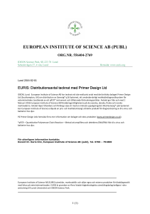 EURIS PR 2016 02 01 Primerdesign agreement