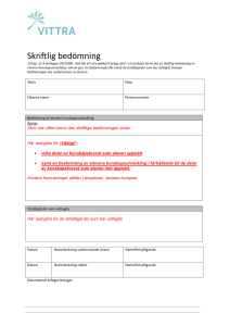 Skriftlig bedömning 2016
