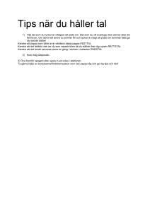 Tips när du håller tal - TEXTBASERADKOMMUNIKATION