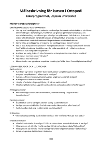 Målbeskrivning för kursen i Ortopedi - UU Studentportalen