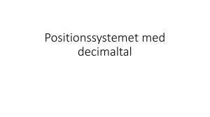 Positionssystemet med decimaltal
