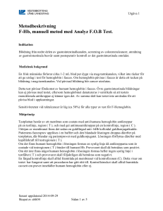 Metodbeskrivning F-Hb, manuell metod med Analyz F.O.B Test.