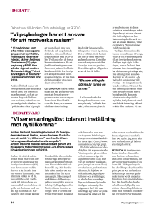 Vi psykologer har ett ansvar för att motverka rasism” ”Vi ser en