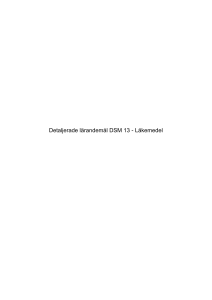 Detaljerade lärandemål DSM 13 - Läkemedel