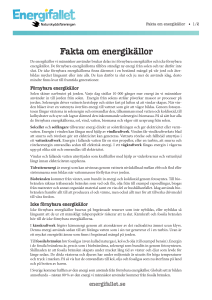 Fakta om energikällor - Naturskyddsföreningen