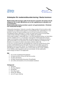 Arbetsplan för modersmålsundervisning i Nacka kommun