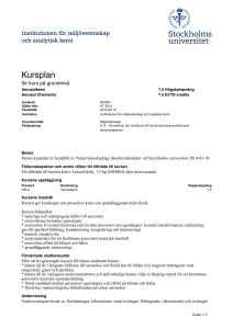 Utbildningsplan för kurs MI4005