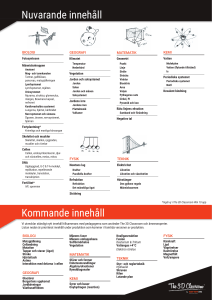 Nuvarande innehåll Kommande innehåll