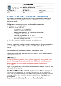 RUTIN FÖR VACCINATION MOT SÄSONGSINFLUENSA (inom