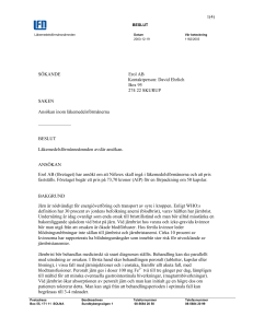 031219 Vi avslår ansökan om att Niferex ska ingå i