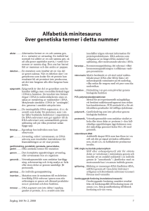 Alfabetisk minitesaurus över genetiska termer i detta nummer