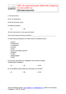 Närståendeenkät - Svenska palliativregistret