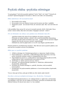 Etiketter för psykiska problem – Neuros/ångestsyndrom