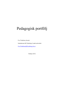 Pedagogisk portfölj - Samhällsvetenskapliga fakulteten