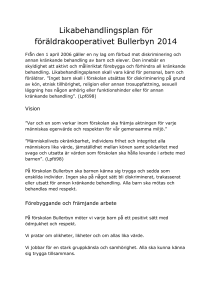 Likabehandlingsplan 2014