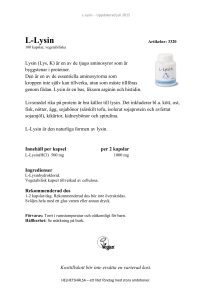 L-Lysin - Helhetshälsa