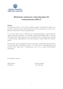 Medicinska sektionens verksamhetsplan för verksamhetsåret 2016/17