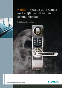 NYHET – Bewator 2010 Omnis med möjlighet till trådlös