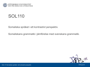 SOL110: Somaliska språket i ett kontrastivt perspektiv