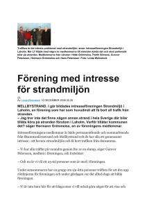 Trafiken är det största problemet med strandmiljön