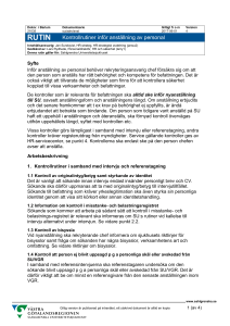 Kontrollrutiner inför anställning av personal