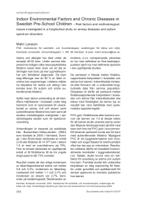 Indoor Environmental Factors and Chronic Diseases in