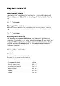 Magnetiska material - TFE