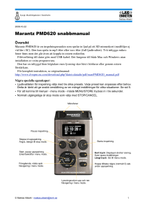 Marantz PMD620 snabbmanual