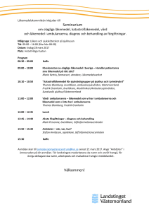 Utkast program Förgiftningar, antidoter, katastrofläkemedel 28 mars
