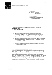Yttrande över betänkande SOU 2017:15 Kvalitet