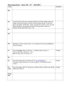Planeringsschema - Klass: 8D v 39 – 2014/2015