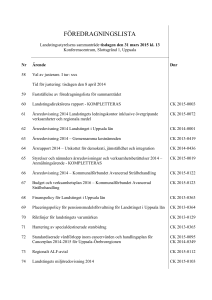 FÖREDRAGNINGSLISTA