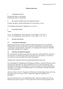 Klomipramin Mylan tablet SmPC