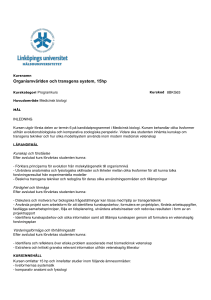 Organismvärlden och transgena system, 15hp