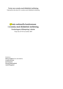 Femte nationella konferensen i svenska med didaktisk inriktning